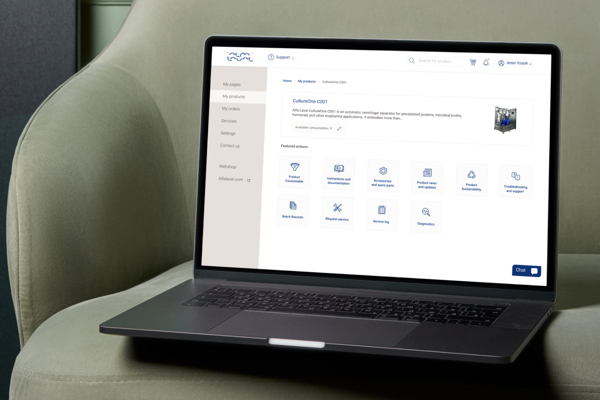 Smarter customer portal - Alfa Laval Customer Portal Design